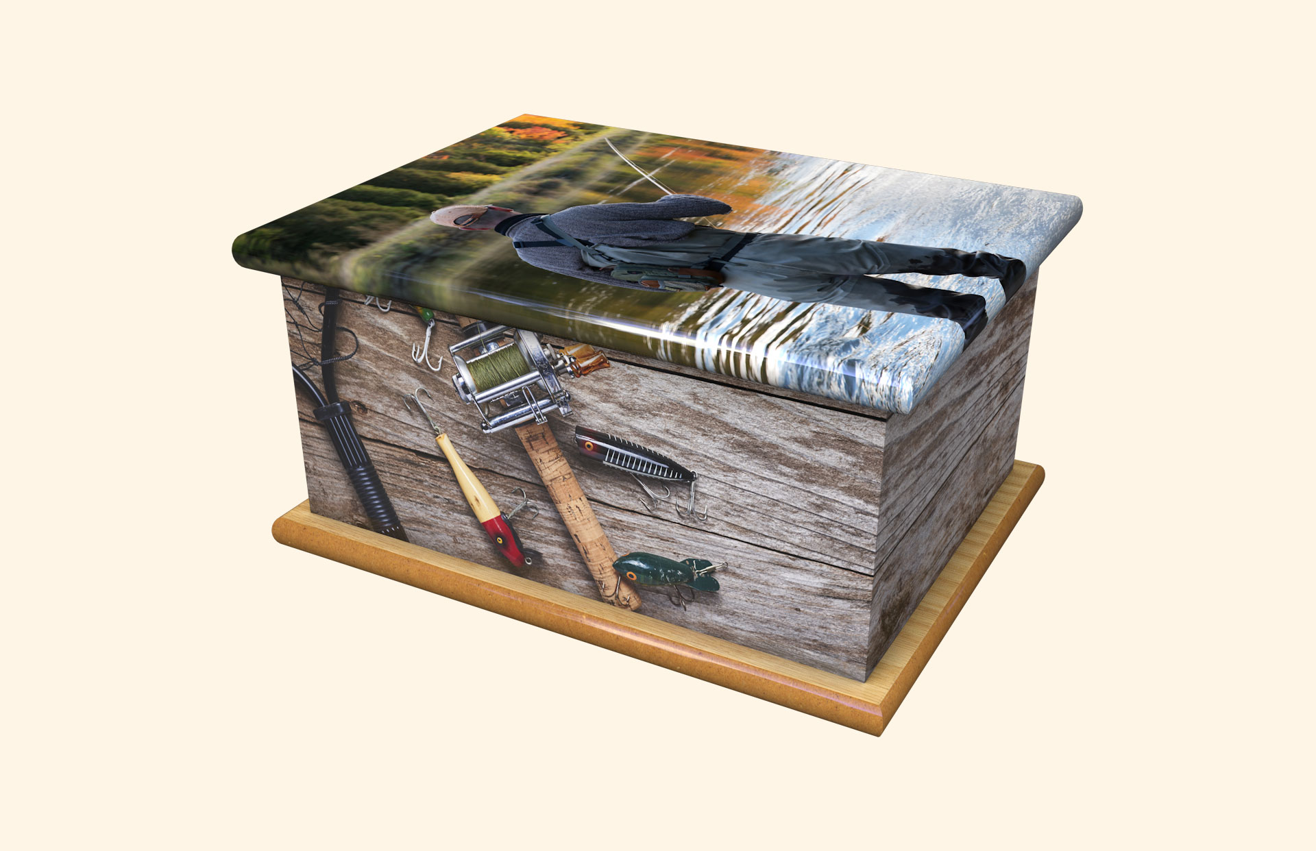 Fishing Tackle adult ashes casket